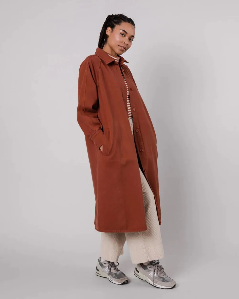 Trench twill en coton bio | marron "twill jacket sequoia" femme